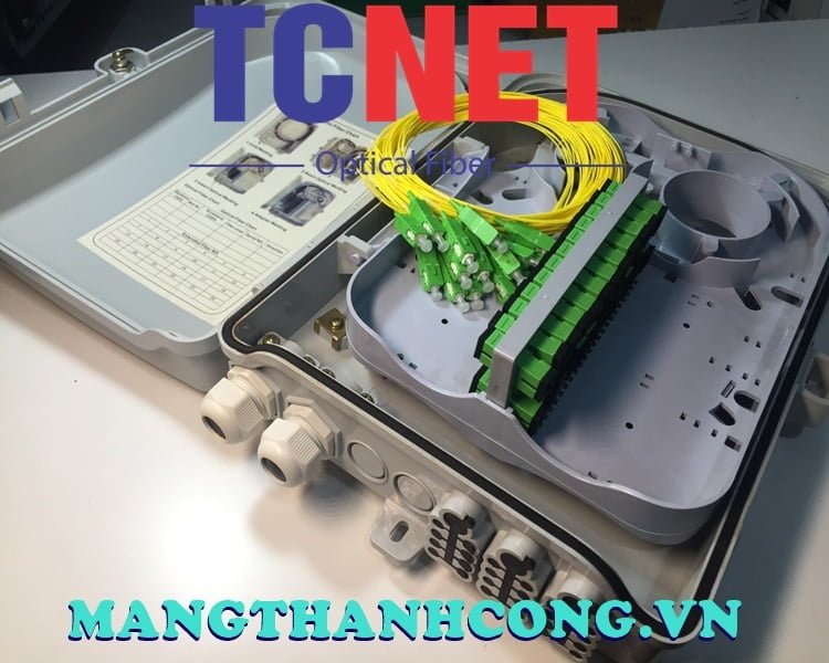 24FO FTTH Optical Distribution Box SC/APC SM White Cream Outdoor Plastic 5 Hop phoi quang 24fo ftth scapc sm trang kem nhua ngoai troi 3.jpg