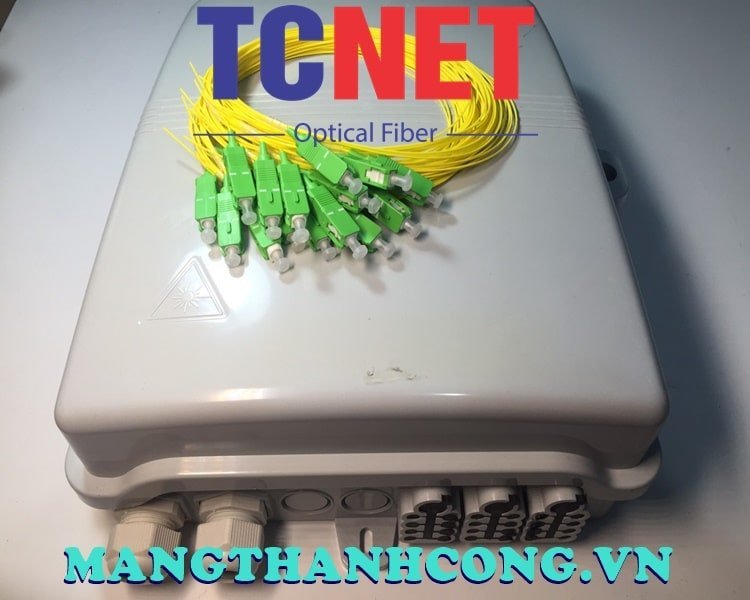 24FO FTTH Optical Distribution Box SC/APC SM White Cream Outdoor Plastic 6 Hop phoi quang 24fo ftth scapc sm trang kem nhua ngoai troi 4.jpg
