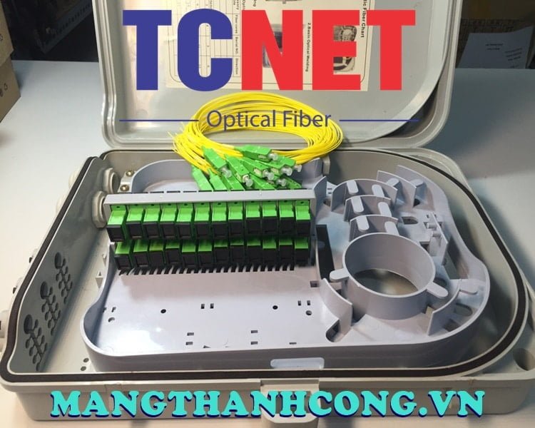24FO FTTH Optical Distribution Box SC/APC SM White Cream Outdoor Plastic 2 Hop phoi quang 24fo ftth scapc sm trang kem nhua ngoai troi 5.jpg