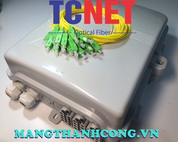 24FO FTTH Optical Distribution Box SC/APC SM White Cream Outdoor Plastic 7 Hop phoi quang 24fo ftth scapc sm trang kem nhua ngoai troi.jpg