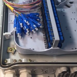 24FO FTTH Optical Distribution Box SC/UPC 12 Colors SM White Cream Outdoor Plastic
