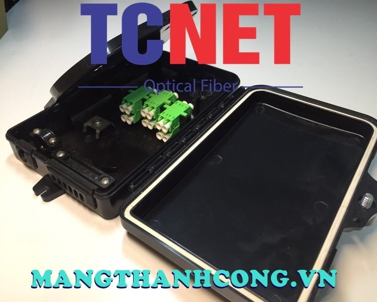 4FO FTTH Optical Distribution Box LC/APC SM Duplex Black Outdoor Plastic 3 Hop phoi quang 4fo ftth lcapc sm duplex den nhua ngoai troi 2.jpg