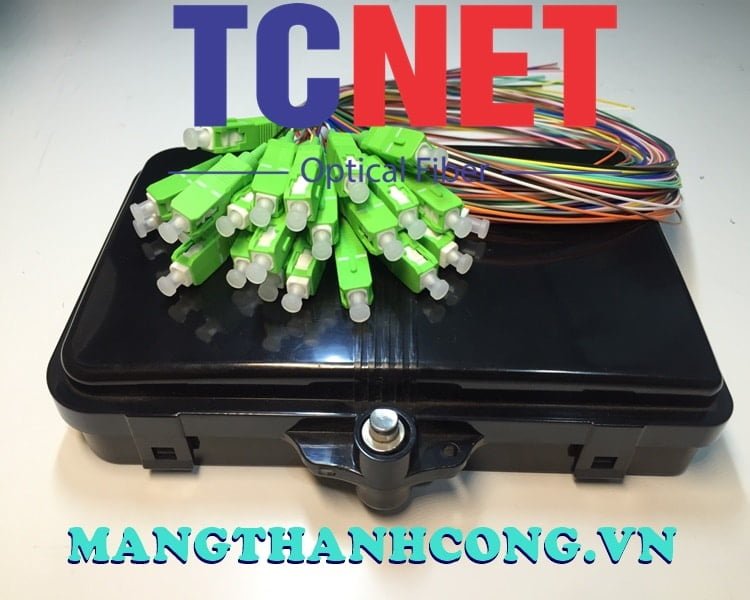 4FO FTTH Optical Distribution Box SC/APC 12 Colors SM (Black) Outdoor Plastic 4 Hop phoi quang 4fo ftth scapc 12 mau sm mau den nhua ngoai troi.jpg