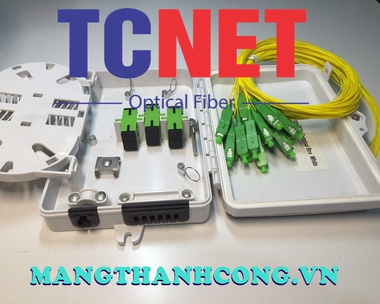 4FO FTTH Optical Distribution Box SC/APC SM White Cream Outdoor Plastic 5 Hop phoi quang 4fo ftth scapc sm trang kem nhua ngoai troi 2.jpg