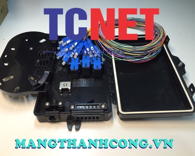 4FO FTTH Optical Distribution Box SC/UPC 12 Colors SM Black Outdoor Plastic 5 Hop phoi quang 4fo ftth scupc 12 mau sm mau den nhua ngoai troi 4.jpg