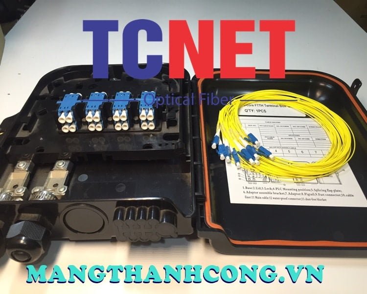8FO FTTH Optical Distribution Box LC/UPC Duplex SM Black Outdoor Plastic 4 Hop phoi quang 8fo ftth lcupc duplex sm mau den nhua ngoai troi.jpg
