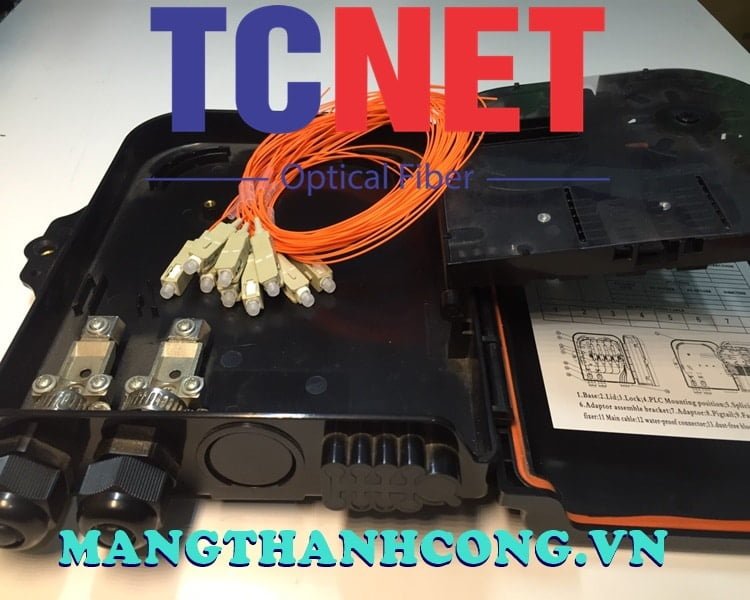8FO FTTH Optical Distribution Box SC OM2 Black Outdoor Plastic 6 Hop phoi quang 8fo ftth sc om2 mau den nhua ngoai troi 2.jpg