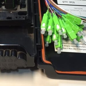 8FO FTTH Optical Distribution Box SC/APC 12 Colors SM Black Outdoor Plastic