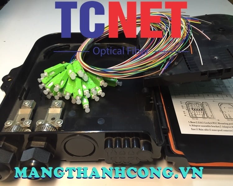8FO FTTH Optical Distribution Box SC/APC 12 Colors SM Black Outdoor Plastic 6 Hop phoi quang 8fo ftth scapc 12 mau sm mau den nhua ngoai troi 6.jpg