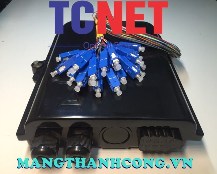 8FO FTTH Optical Distribution Box SC/UPC 12 Colors SM Black Outdoor Plastic 2 Hop phoi quang 8fo ftth scupc 12 mau sm mau den nhua ngoai troi 1.jpg