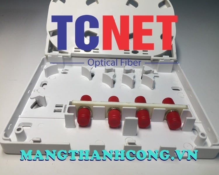 4FO FTTH4 ODF Optical Distribution Box FC/UPC Simplex Center Tray White Cream 2 Hop phoi quang odf 4fo ftth4 fcupc simplex khay giua trang kem 4.jpg