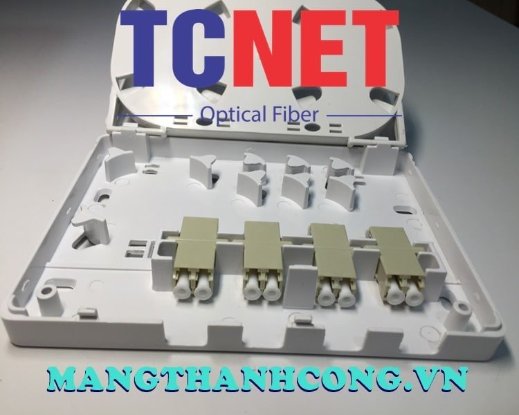 4FO FTTH4 ODF Optical Distribution Box LC OM3 Duplex Center Tray White Cream 2 Hop phoi quang odf 4fo ftth4 lc om3 duplex khay giua trang kem 4.jpg