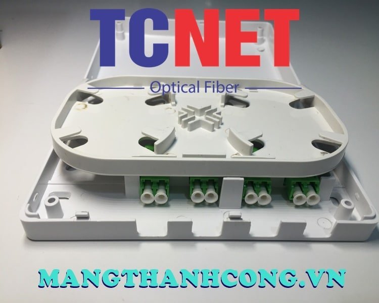 4FO FTTH4 ODF Optical Distribution Box LC/APC Duplex SM Center Tray White Cream 3 Hop phoi quang odf 4fo ftth4 lcapc duplex sm khay giua trang kem 4.jpg