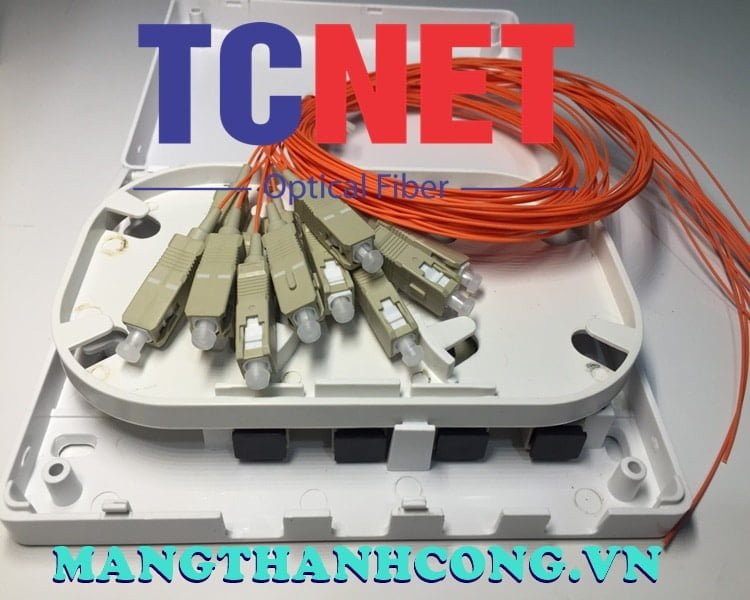 4FO FTTH4 ODF Optical Distribution Box SC OM2 Simplex Center Tray White Cream 2 Hop phoi quang odf 4fo ftth4 sc om2 simplex khay giua trang kem 4.jpg