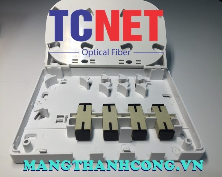 4FO FTTH4 ODF Optical Distribution Box SC OM3 Simplex Center Tray White Cream 2 Hop phoi quang odf 4fo ftth4 sc om3 simplex khay giua trang kem 4.jpg