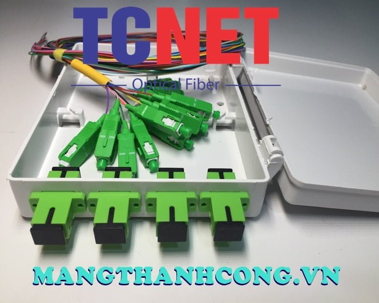 4FO FTTH4 ODF Optical Distribution Box SC/APC 12 Colors Simplex White Cream 5 Hop phoi quang odf 4fo ftth4 scapc 12 mau simplex trang kem 6.jpg