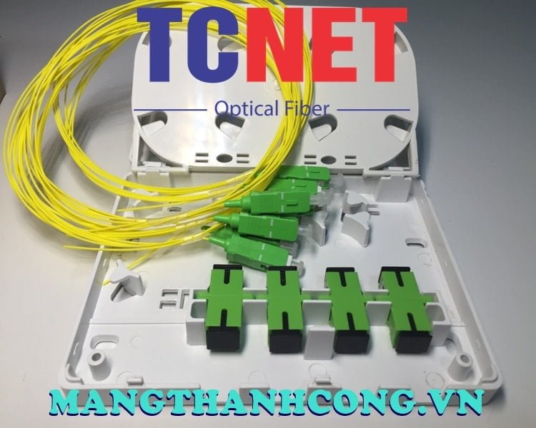 4FO FTTH4 ODF Optical Distribution Box SC/APC Simplex Center Tray White Cream 5 Hop phoi quang odf 4fo ftth4 scapc simplex khay giua trang kem 1.jpg