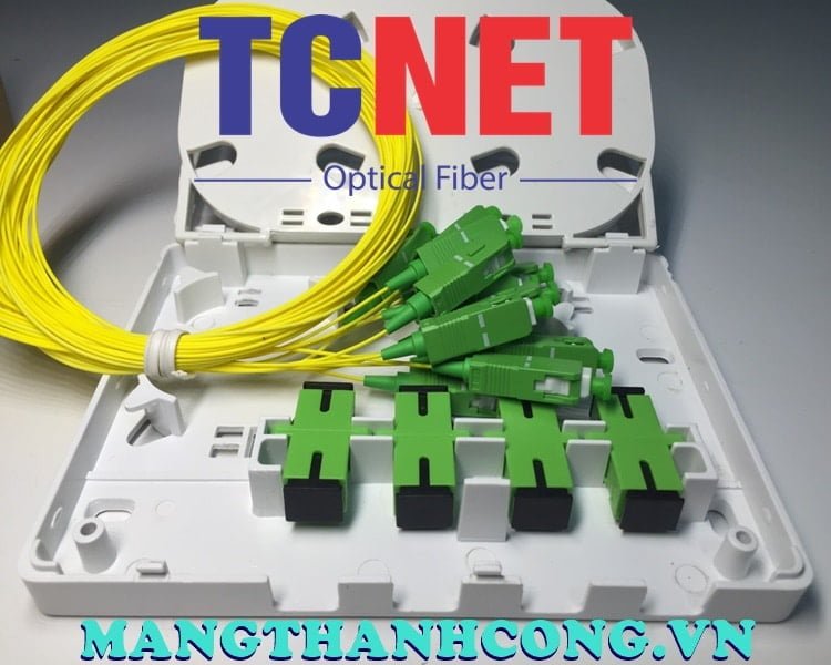 4FO FTTH4 ODF Optical Distribution Box SC/APC Simplex Center Tray White Cream 8 Hop phoi quang odf 4fo ftth4 scapc simplex khay giua trang kem.jpg