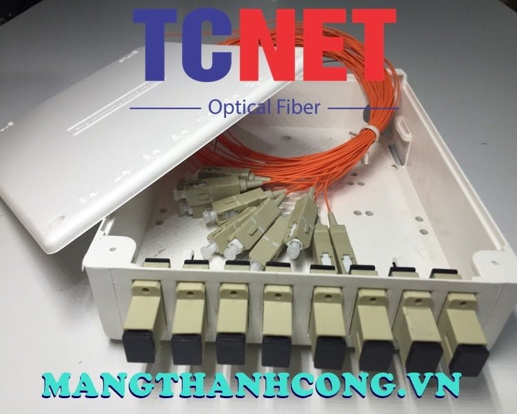 8FO FTTH8 ODF Optical Distribution Box SC OM2 Simplex White Cream 12 Hop phoi quang odf 8fo ftth8 sc om2 simplex trang kem 1.jpg