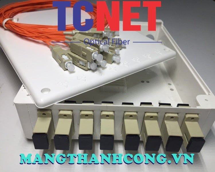 8FO FTTH8 ODF Optical Distribution Box SC OM2 Simplex White Cream 10 Hop phoi quang odf 8fo ftth8 sc om2 simplex trang kem 2.jpg