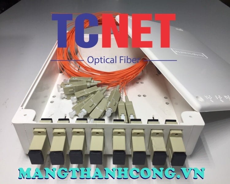 8FO FTTH8 ODF Optical Distribution Box SC OM2 Simplex White Cream 11 Hop phoi quang odf 8fo ftth8 sc om2 simplex trang kem.jpg