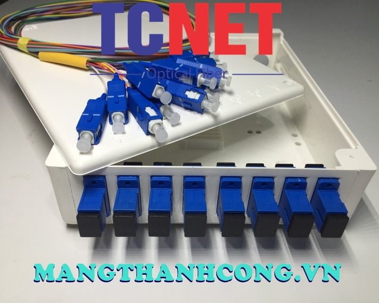 8FO FTTH8 ODF Optical Distribution Box SC/UPC 12 Colors Simplex White Cream 12 Hop phoi quang odf 8fo ftth8 scupc 12 mau simplex trang kem.jpg