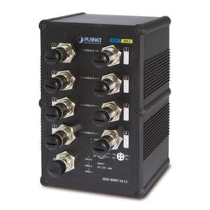 Industrial IP67 Rated 8-Port 10/100Mbps M12 Fast Ethernet Switch with Wide Operating Temperature ISW-800T-M12
