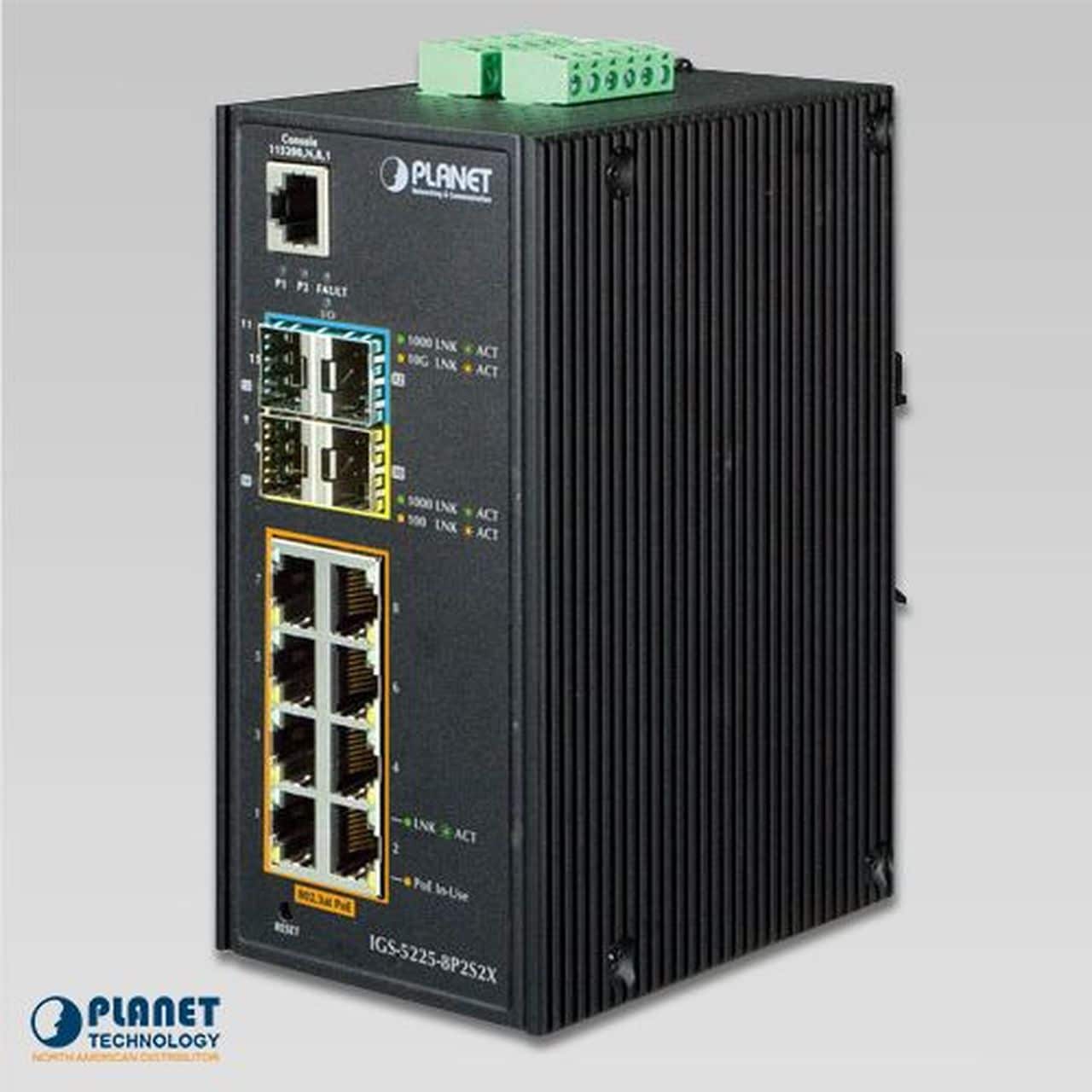 Industrial L2+ 8 Port 10/100/1000T 802.3at PoE + 2 Port 100/1000X SFP + 2 Port 10G SFP+ Managed Ethernet switch (-40 ~ 75 Degrees C) - IGS-5225-8P2S2X 12 Industrial l2 8 port 101001000t 802.3at poe 2 port 1001000x sfp 2 port 10g sfp managed ethernet switch 40 75 degrees c igs...