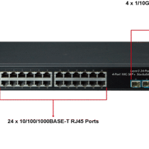 SGS-6341-24T4X - Layer 3 24 Port 10/100/1000T + 4 Port 10G SFP+ Managed Stackable Switch