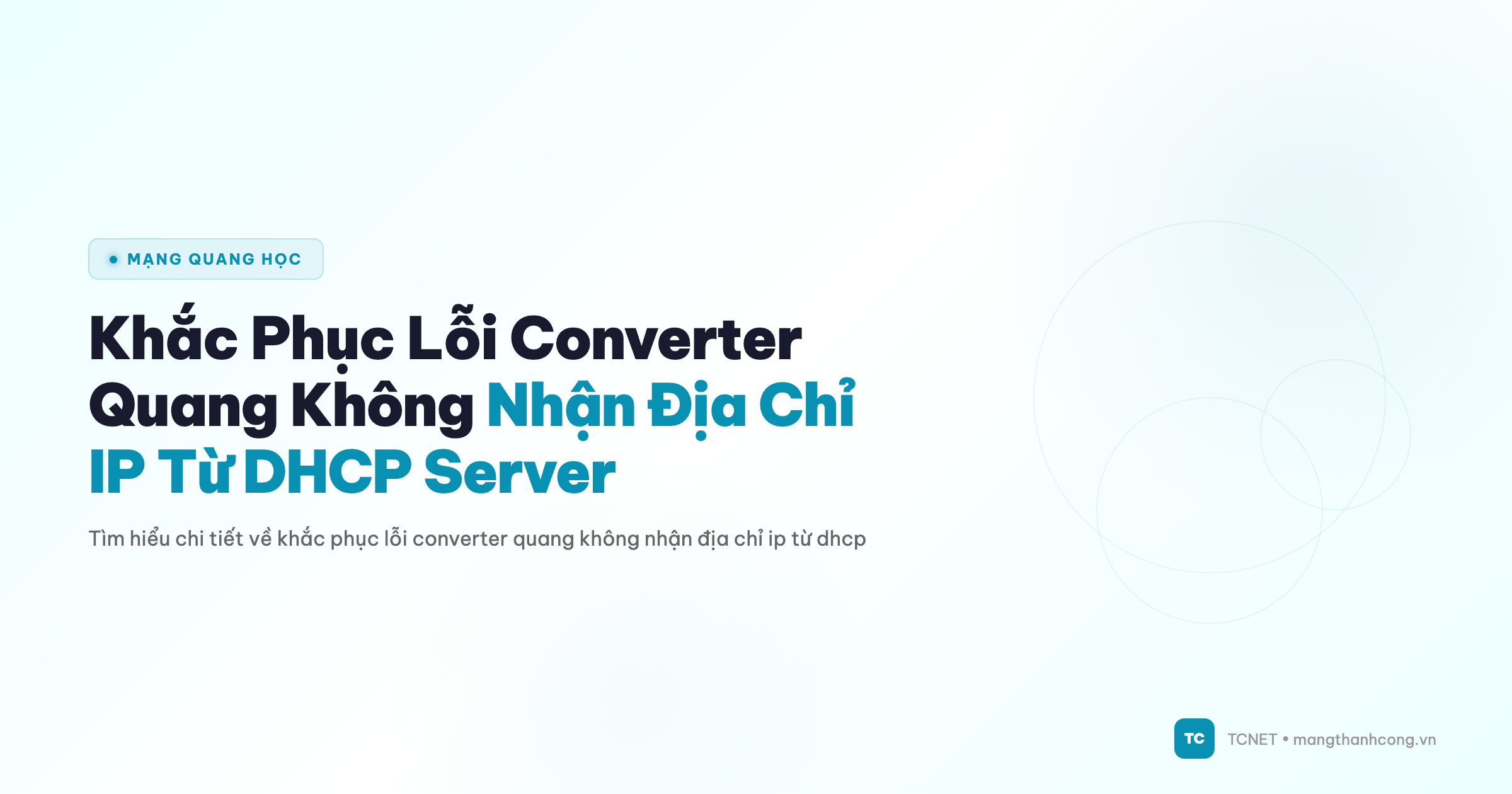 Khắc Phục Lỗi Converter Quang Không Nhận Địa Chỉ IP Từ DHCP Server - TCNET mangthanhcong.vn