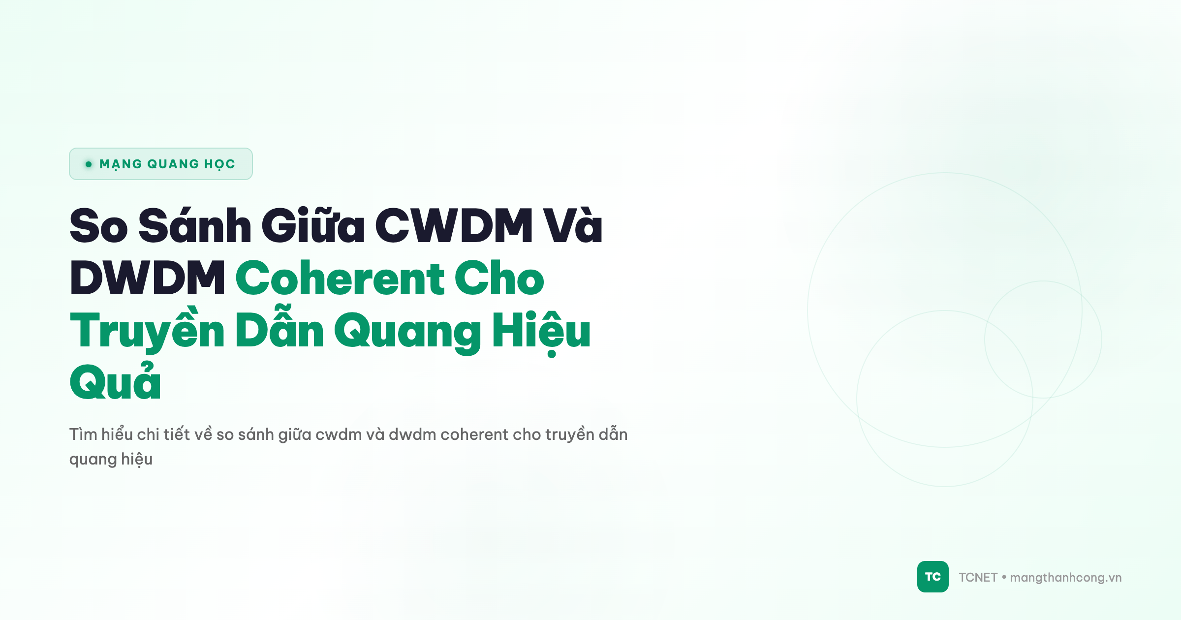 So Sánh Giữa CWDM Và DWDM Coherent Cho Truyền Dẫn Quang Hiệu Quả - TCNET mangthanhcong.vn