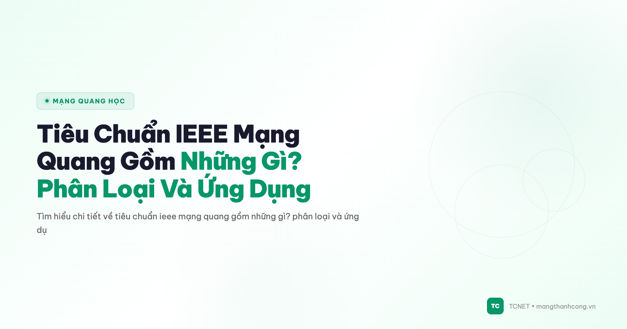 Tiêu Chuẩn IEEE Mạng Quang Gồm Những Gì? Phân Loại Và Ứng Dụng - TCNET mangthanhcong.vn