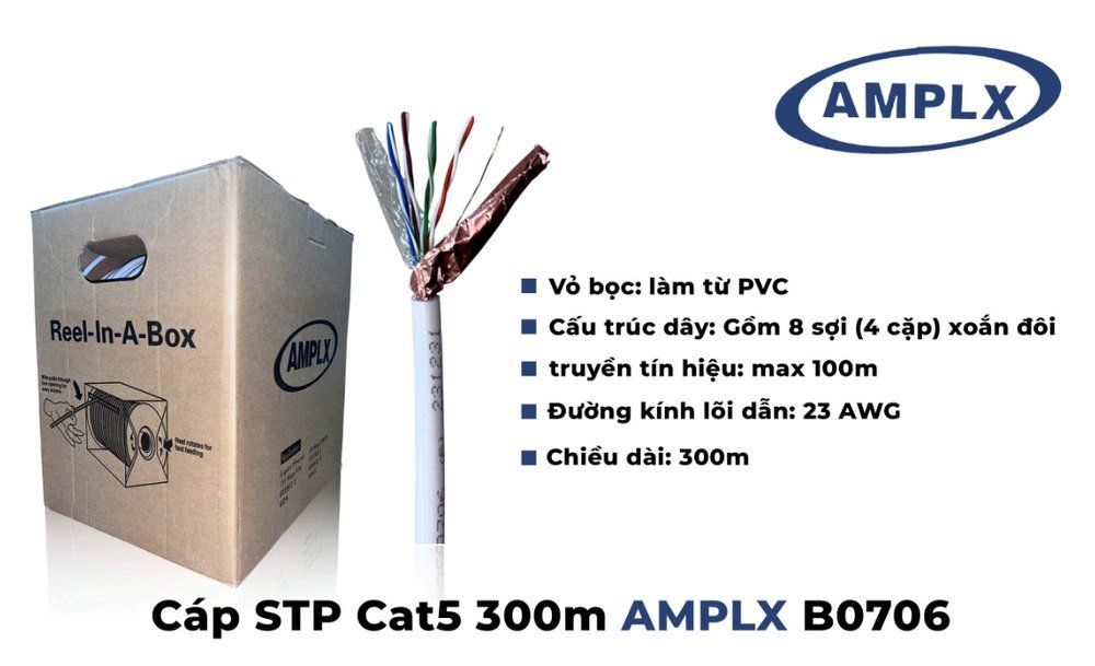 Cáp STP Cat5 300m B 0706 AMPLX 1 Cáp STP Cat5 300m B 0706 AMPLX