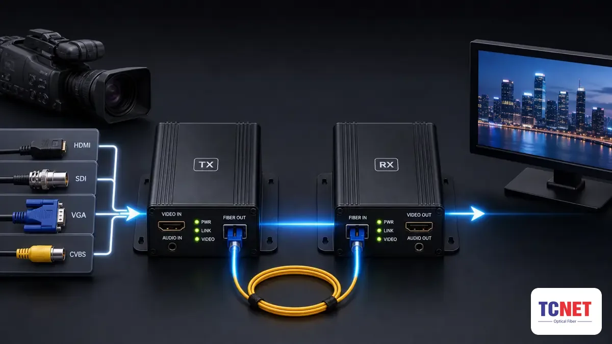 Bộ chuyển đổi quang audio/video là gì? — bộ chuyển đổi quang - audio/video: truyền tín hiệu av qua cáp quang
