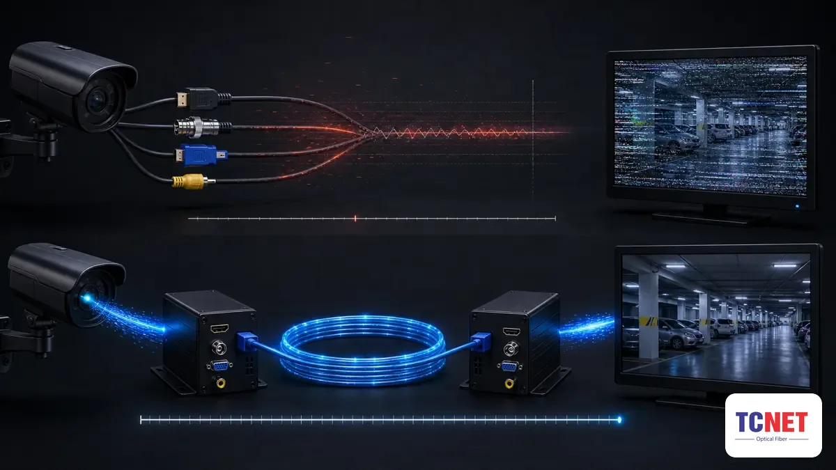 Vì sao cần dùng bộ chuyển đổi quang thay vì cáp đồng, HDMI hay VGA? — bộ chuyển đổi quang - audio/video: truyền tín hiệu av qua cáp quang