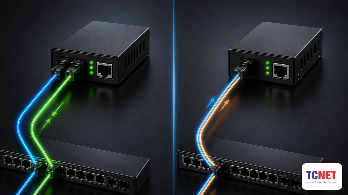 Bảng so sánh converter quang 1 sợi vs 2 sợi — converter quang 1 sợi vs 2 sợi: cách chọn và lưu ý bước sóng