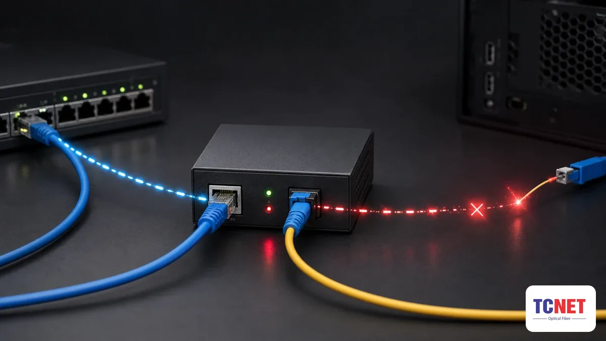 Cơ chế hoạt động: auto-negotiation và LFP — converter quang unmanaged là gì