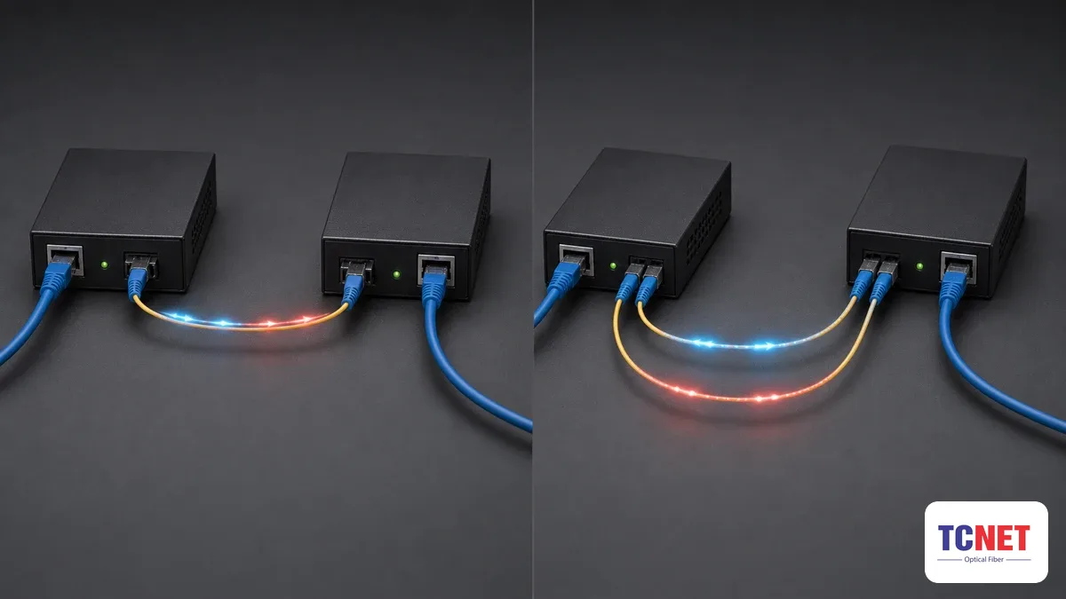 Loại 1 sợi (BiDi) và 2 sợi (dual fiber): khác nhau thế nào? — converter quang unmanaged là gì