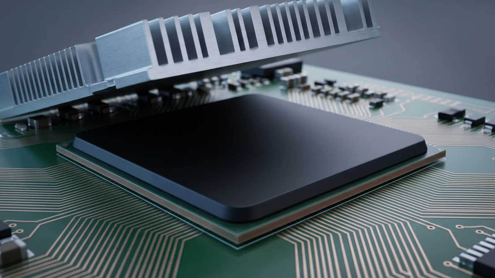 Chip DSP tản nhiệt lớn trên bo mạch xử lý khôi phục pha trong máy thu coherent