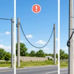 Cáp quang treo quá căng, quá võng và bị uốn gấp