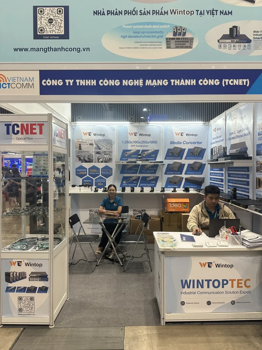 Mạng Thành Công tham gia Triển lãm quốc tế ICT COMM Vietnam 2025 32 Gian hàng I17 trưng bày sản phẩm Wintop của TCNET