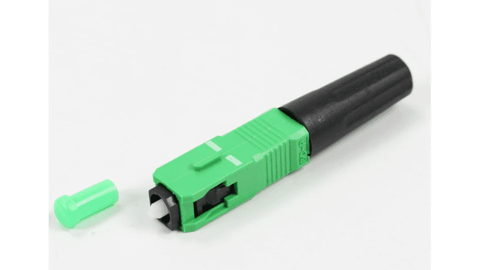 Đầu nối quang fast connector SC/APC màu xanh lá kèm nắp chụp bảo vệ