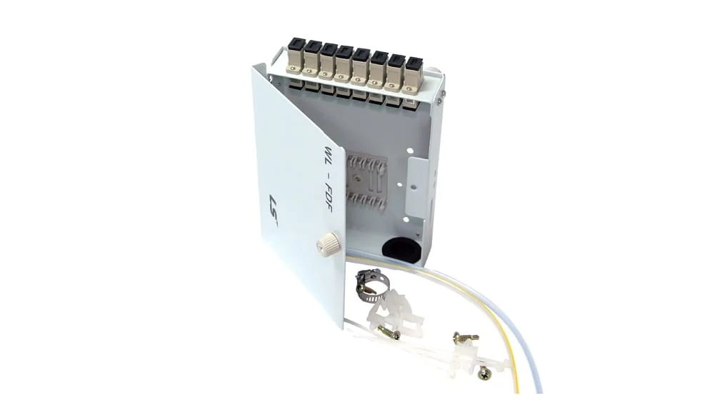 Hộp phối quang ODF treo tường LS 16 sợi singlemode LC mở nắp, kèm phụ kiện