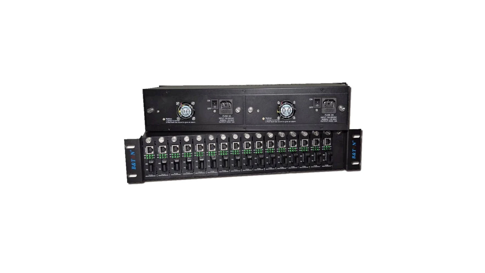 Chassis media converter: khi nào cần, nguồn kép và số khe 11 Khung chassis media converter 16 khe B&TON BT-EF16 hỗ trợ 2 nguồn