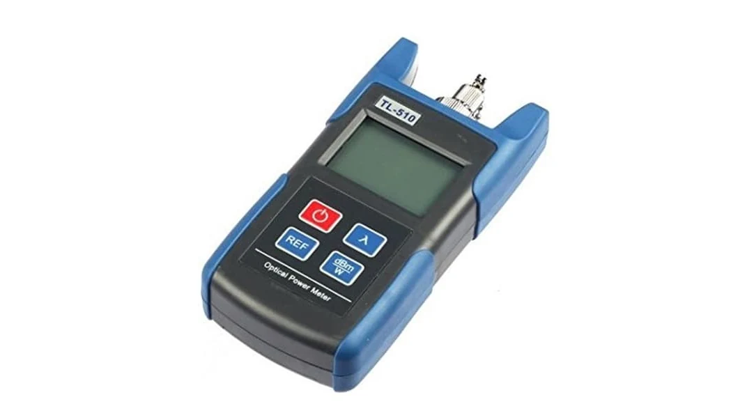 Cách xác định điểm đứt cáp quang bằng OTDR và lỗi trên tuyến 4 Máy đo công suất quang cầm tay vỏ xanh dương, dùng đo nghiệm thu sau khi sửa