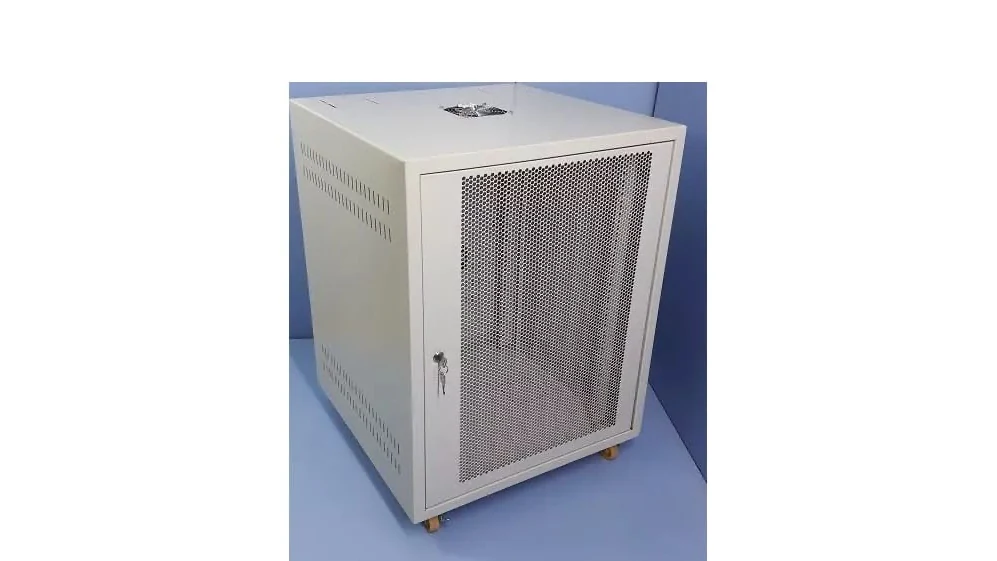 Tủ mạng 19 inch 12U sâu 600mm, cửa lưới, có bánh xe