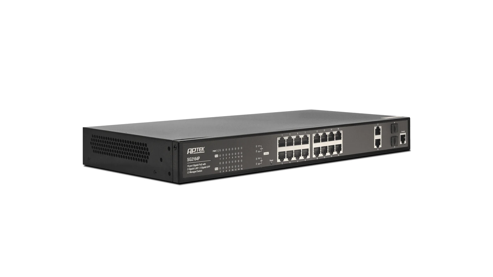 Hướng dẫn cấu hình VLAN cơ bản trên switch managed 5 Switch PoE managed APTEK SG2164P 16 cổng PoE, 2 cổng uplink và 2 khe SFP