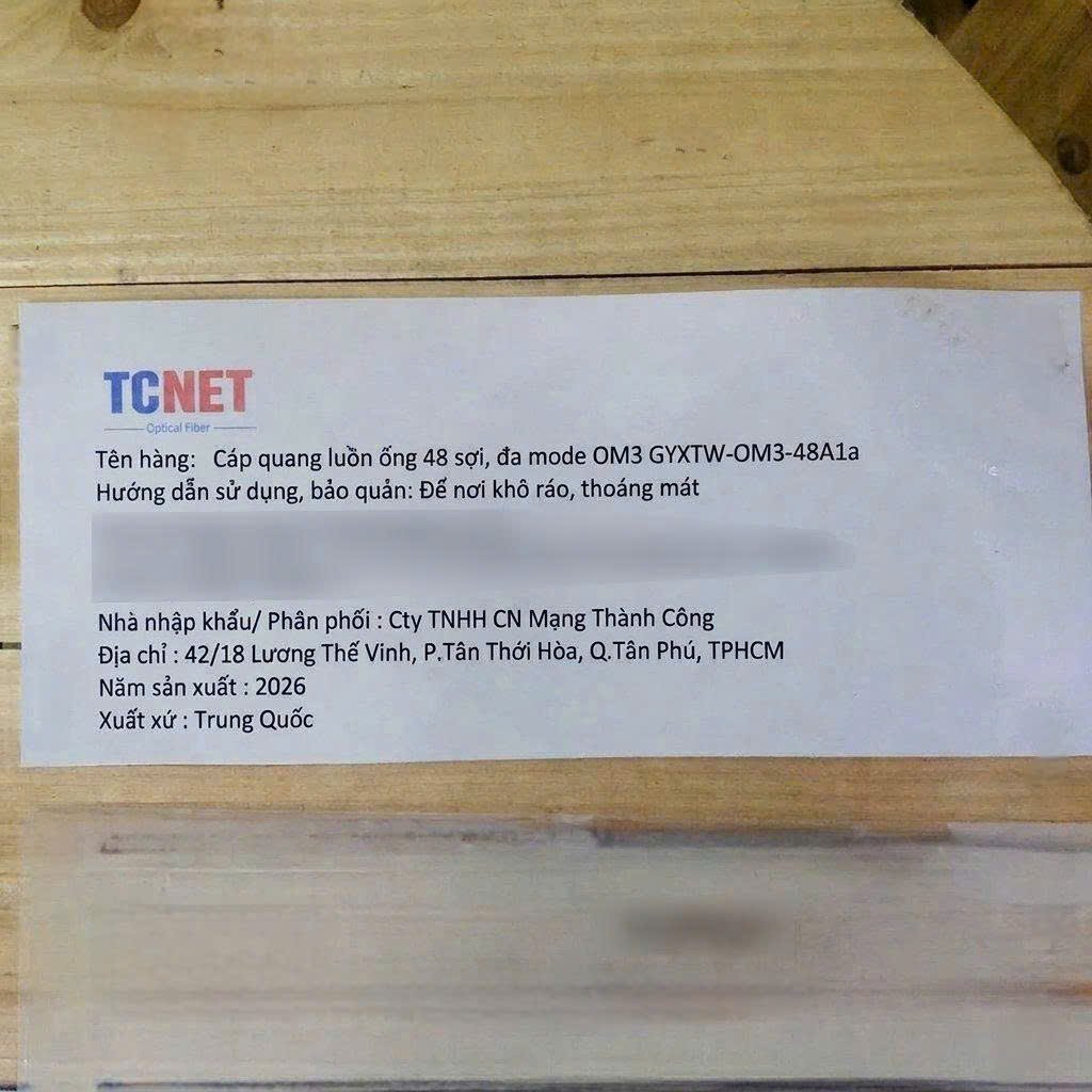 Cáp quang luồn ống Multimode OM3 TCNet - GYXTW-OM3-48A1a 4 Cáp quang luồn ống Multimode OM3 TCNet - GYXTW-OM3-48A1a - Ảnh 4